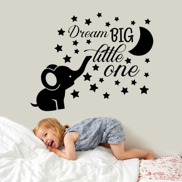 Stenska nalepka DREAM BIG LITTLE ONE,črna