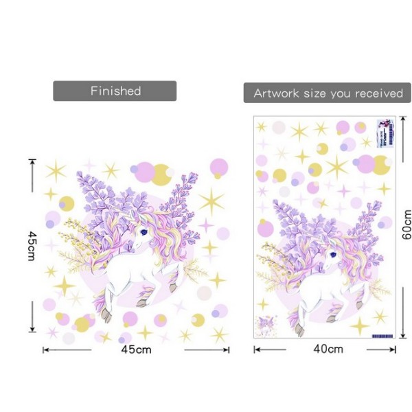 Stenska nalepka UNICORN V CVETJU