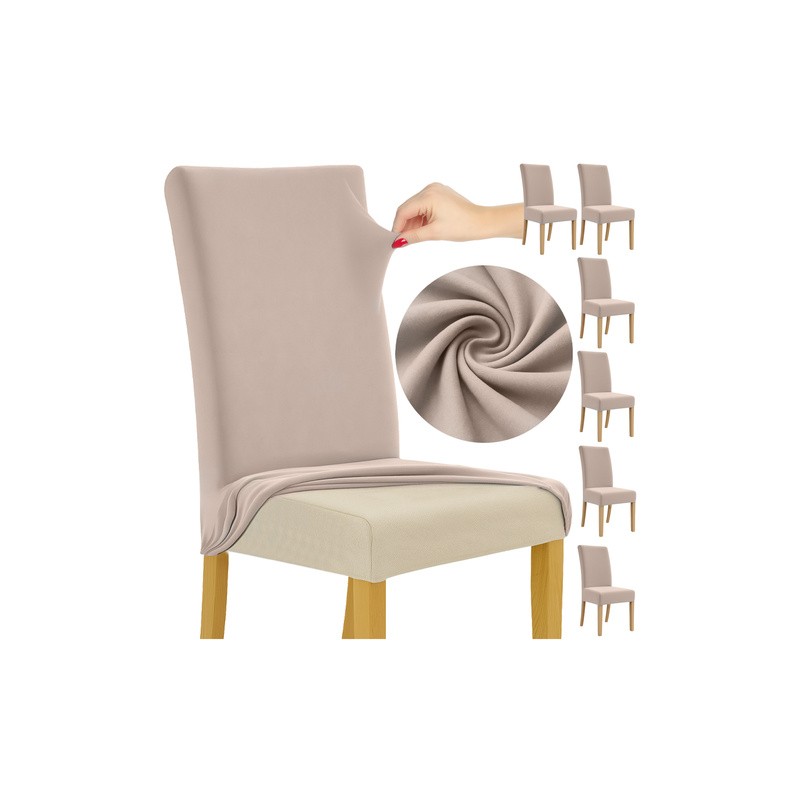 Komplet 6 prevlek za stole bež barve