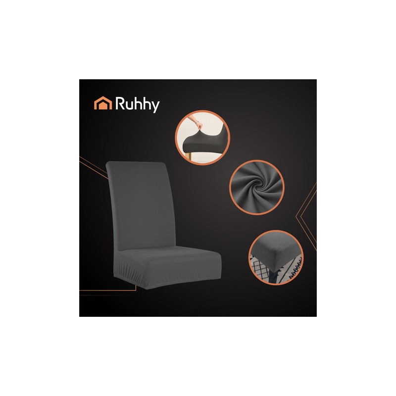 Komplet 6 prevlek za stole temno sive barve