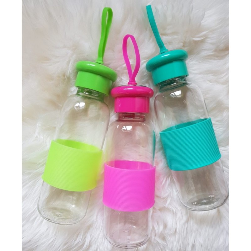 Steklena flaška za vodo DETOX, 3 barve
